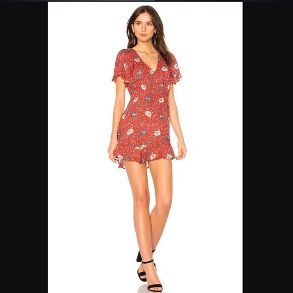 NWT Revolve x Auguste Valentina Fiesta Mini Dress in Red | Size US 8 - Picture 1 of 12